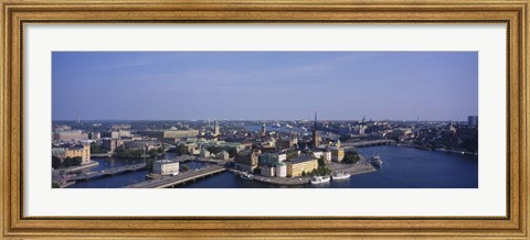 Framed High angle view of buildings viewed from City Hall, Stockholm, Sweden Print