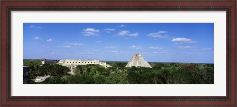 Framed Pyramid Of The Magician Uxmal, Yucatan Peninsula, Mexico Print