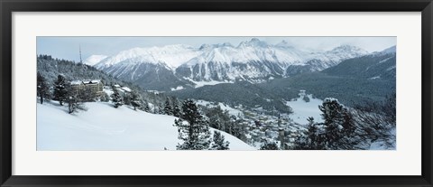 Framed Winter, St Moritz, Switzerland Print