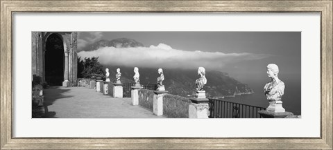 Framed Marble busts along a walkway, Ravello, Amalfi Coast, Salerno, Campania, Italy Print