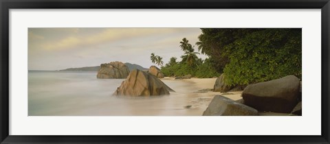 Framed Rocks On The Beach, La Digue Island, Seychelles Print