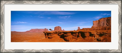 Framed Person riding a horse on a landscape, Monument Valley, Arizona, USA Print