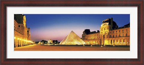 Framed Louvre, Paris, France at Dusk Print