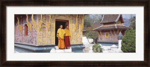 Framed Monks Wat Xien Thong Luang Prabang Laos Print