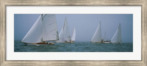 Framed Sailboats at regatta, Newport, Rhode Island, USA Print