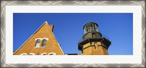 Framed Low angle view of a lighthouse, Block Island, Rhode Island, USA Print