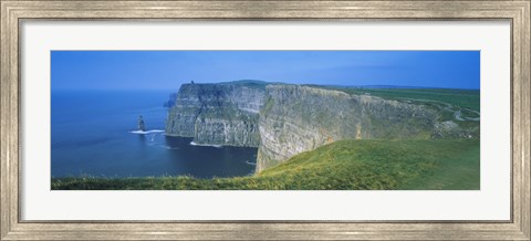 Framed Rock formations at the coast, Cliffs Of Moher, The Burren, County Clare, Republic Of Ireland Print