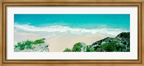 Framed Surf on the shore, Bermuda Print