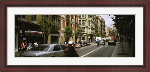 Framed Traffic On A Road, Barcelona, Spain Print