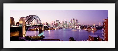 Framed Bridge over an inlet, Sydney Harbor Bridge, Sydney, New South Wales, Australia Print
