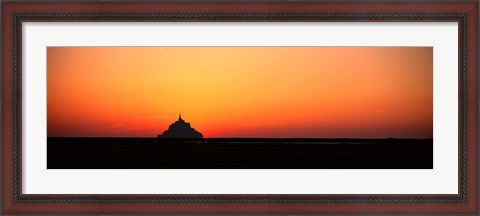 Framed Sunset at Mont Saint Michel Normandy France Print