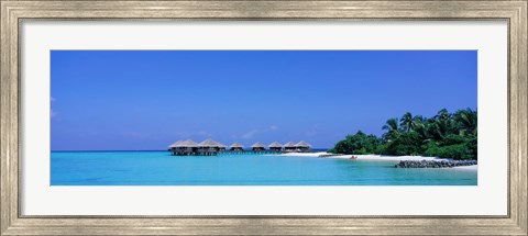 Framed Beach Cabanas, Baros, Maldives Print