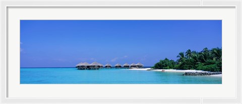 Framed Beach Cabanas, Baros, Maldives Print