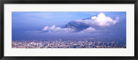 Framed Rock Of Gibraltar, Andalucia, Spain Print