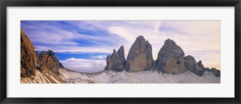 Framed Dolomites Alps with snow, Italy Print
