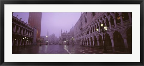Framed Fog Over Saint Marks Square, Venice, Italy Print