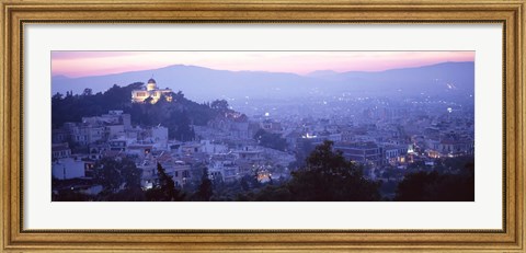 Framed Athens, Greece with Pink Sky Print