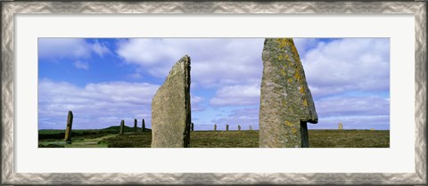 Framed Close up of 2 pillars in the Ring Of Brodgar, Orkney Islands, Scotland, United Kingdom Print