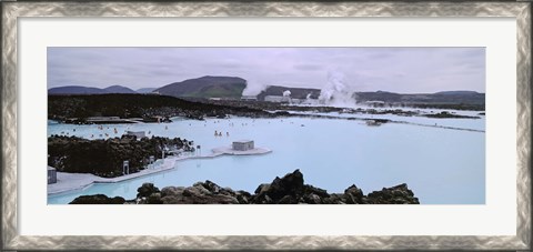 Framed People In The Hot Spring, Blue Lagoon, Reykjavik, Iceland Print