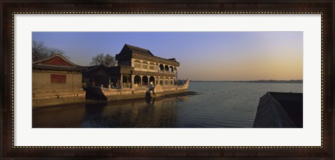 Framed Marble Boat In A River, Summer Palace, Beijing, China Print