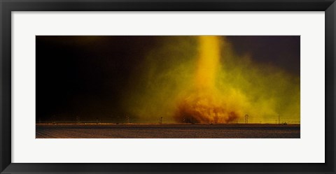 Framed Tornado in a field Print