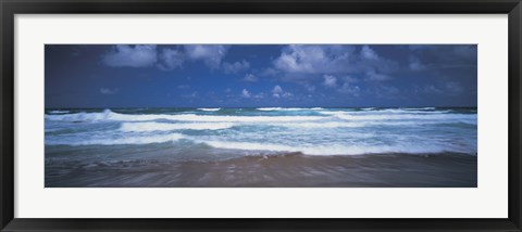 Framed Surf on the beach, Barbados, West Indies Print