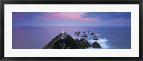 Framed High angle view of a lighthouse, Nugget Point, The Catlins, South Island New Zealand, New Zealand Print