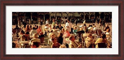 Framed Tourists at a sidewalk cafe, Venice, Italy Print