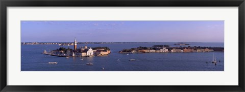 Framed High Angle View Of Buildings Surrounded By Water, San Giorgio Maggiore, Venice, Italy Print