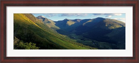 Framed High Angle View Of Grass Covering Mountains, Stob Ban, Glen Nevis, Scotland, United Kingdom Print