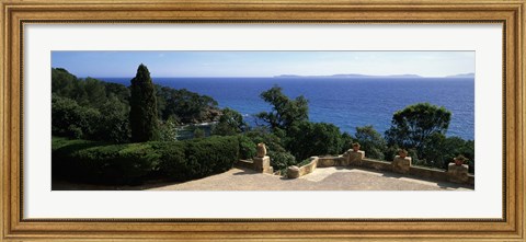 Framed Observation Point At The Sea Shore, Provence, France Print