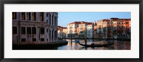 Framed Gondola in a canal, Grand Canal, Venice, Italy Print