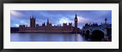 Framed Government Building At The Waterfront, Big Ben And The Houses Of Parliament, London, England, United Kingdom Print