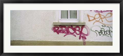 Framed Close-up of graffiti on the wall, Stuttgart, Baden-Wurttemberg, Germany Print