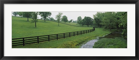 Framed Fence in a field, Woodford County, Kentucky, USA Print