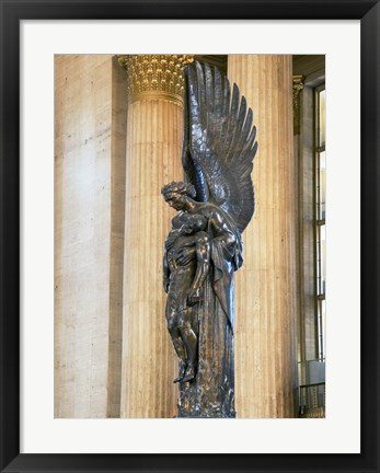 Framed Close-up of a war memorial statue at a railroad station, 30th Street Station, Philadelphia, Pennsylvania, USA Print