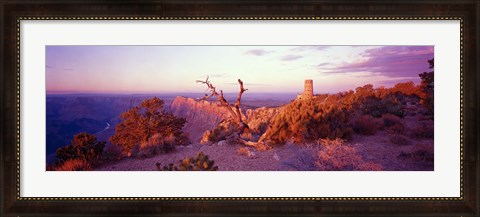 Framed Rock formations with a river, Desert View Watchtower, Desert Point, Grand Canyon National Park, Arizona Print