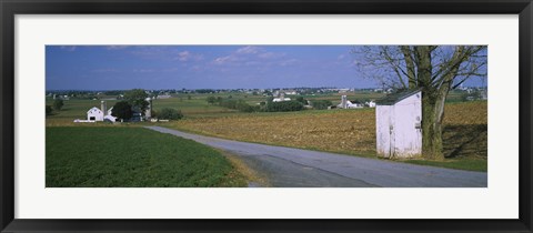 Framed Road through Amish Farms, Pennsylvania Print