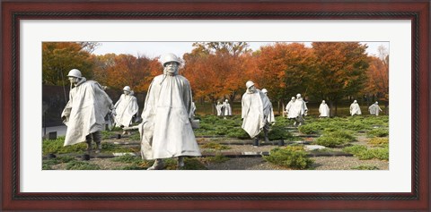 Framed Statues of army soldiers in a park, Korean War Memorial, Washington DC, USA Print