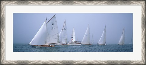 Framed Yachts racing in the ocean, Annual Museum Of Yachting Classic Yacht Regatta, Newport, Newport County, Rhode Island, USA Print