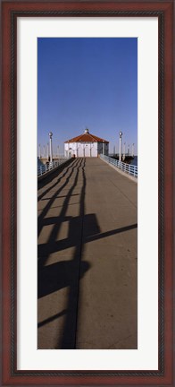 Framed Hut on a pier, Manhattan Beach Pier, Manhattan Beach, Los Angeles County, California (vertical) Print