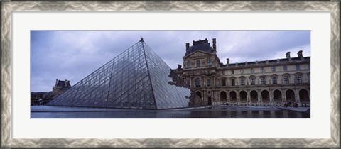 Framed Pyramid in front of a museum, Louvre Pyramid, Musee Du Louvre, Paris, France Print