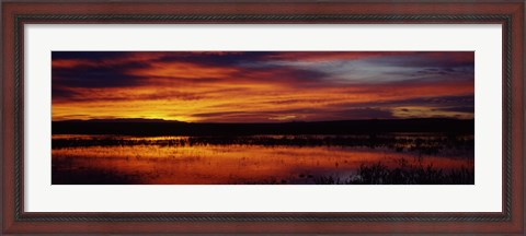 Framed Clouds over a lake, Bosque del Apache National Wildlife Refuge, Socorro County, New Mexico, USA Print