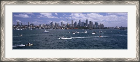 Framed Boats in the sea, Sydney Harbor, Sydney, New South Wales, Australia Print