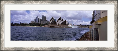 Framed Buildings at the waterfront, Sydney Opera House, Sydney Harbor, Sydney, New South Wales, Australia Print