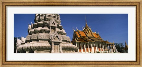 Framed Pagoda near a palace, Silver Pagoda, Royal Palace, Phnom Penh, Cambodia Print