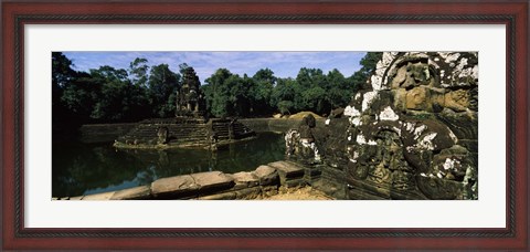 Framed Statues in a temple, Neak Pean, Angkor, Cambodia Print