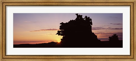 Framed Silhouette of cliffs at sunset, Fantasy Canyon, Uintah County, Utah, USA Print