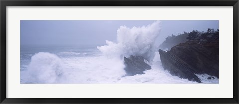 Framed Waves breaking on the coast, Shore Acres State Park, Oregon Print