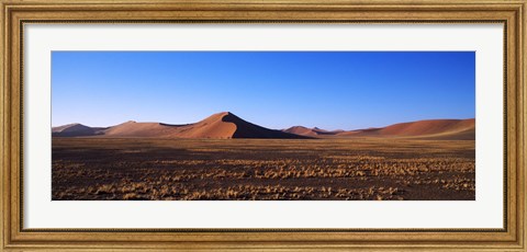 Framed Sand dunes in a desert, Sossusvlei, Namib Desert, Namibia Print